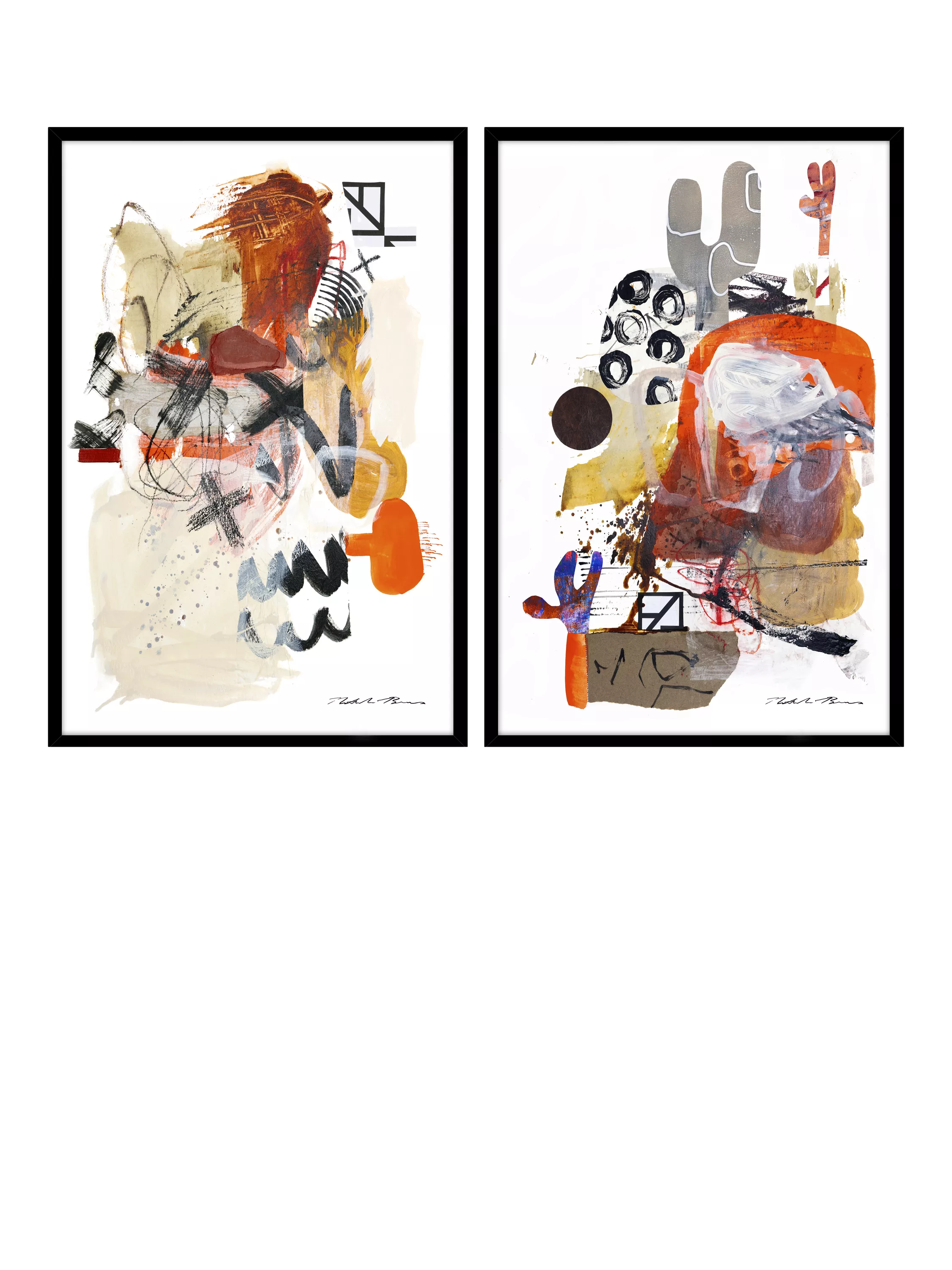 John Lewis Canyon framed print set by Natasha Barnes 42x62cm (British brand)