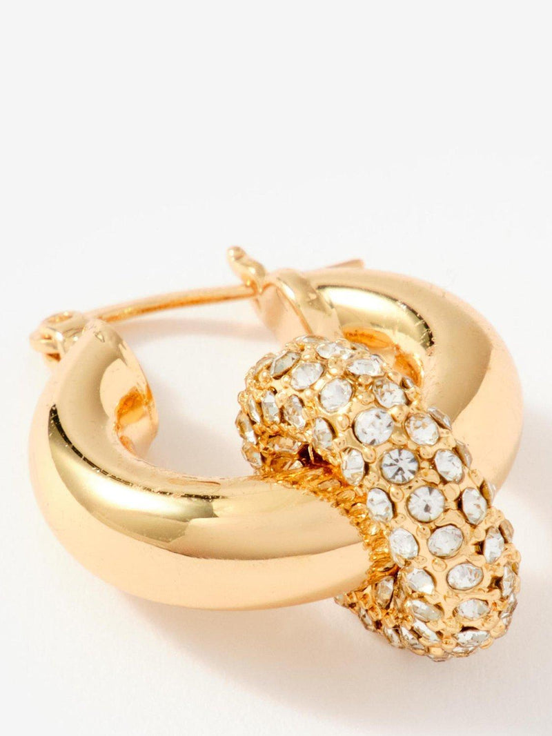 Mint Velvet pave drop hoop earrings 3cm diameter, UK version