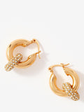 Mint Velvet pave drop hoop earrings 3cm diameter, UK version
