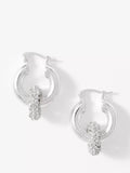 Mint Velvet pave drop hoop earrings 3cm diameter, UK version
