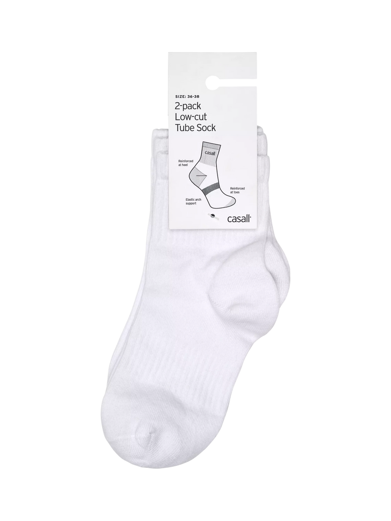 Casall low cut tube socks pack of 2 white (British brand)