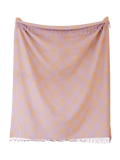 TBCo fringed recycled wool mix blanket lilac 200x150cm, UK version