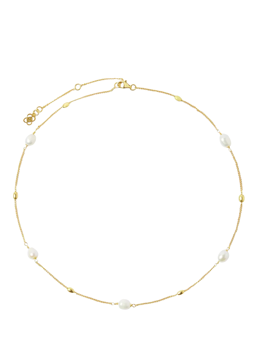 Ottoman Hands pearl and chain necklace 50cm (British brand)
