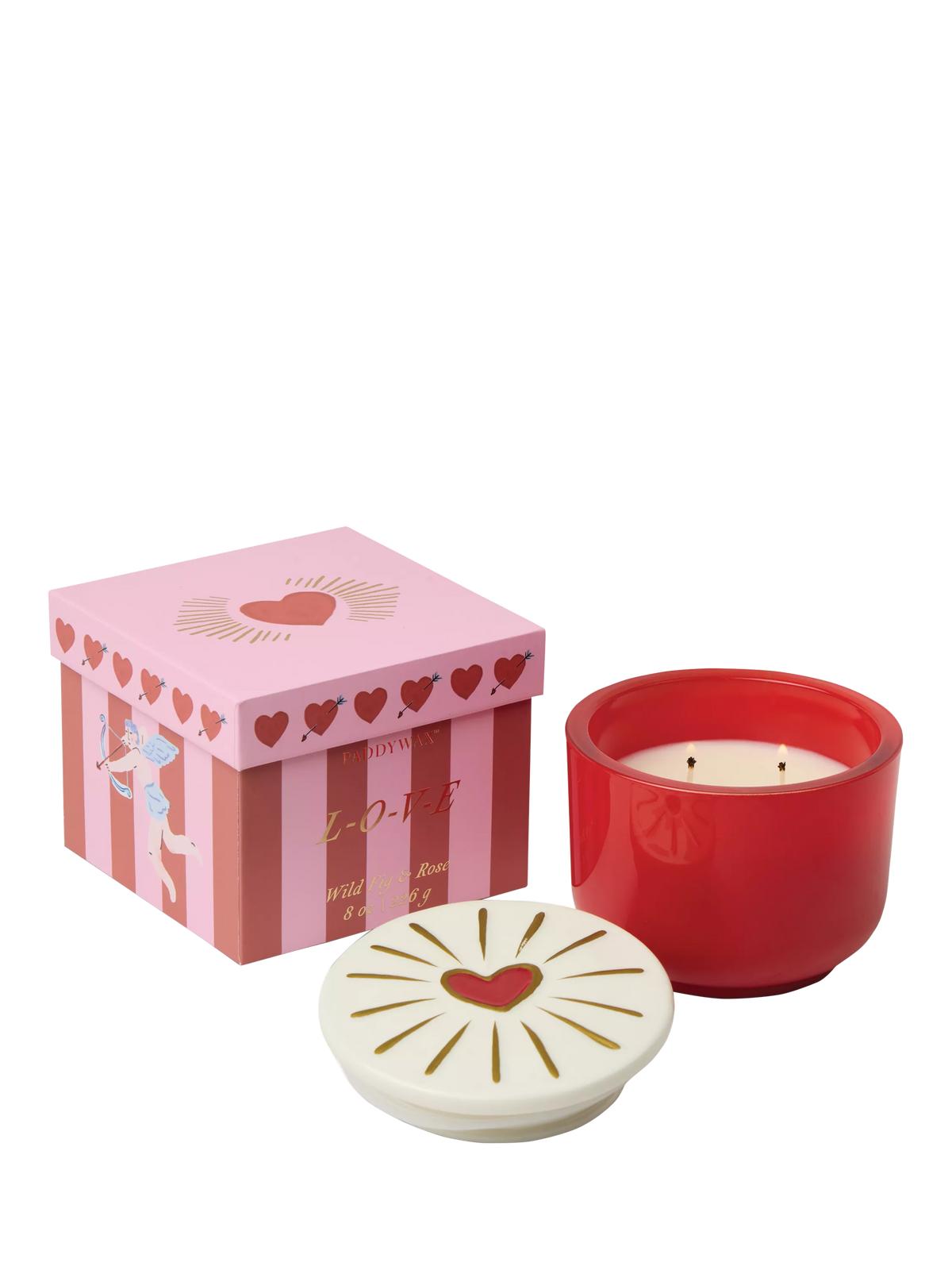 Paddywax heart candle Fig Rose 850g, UK version