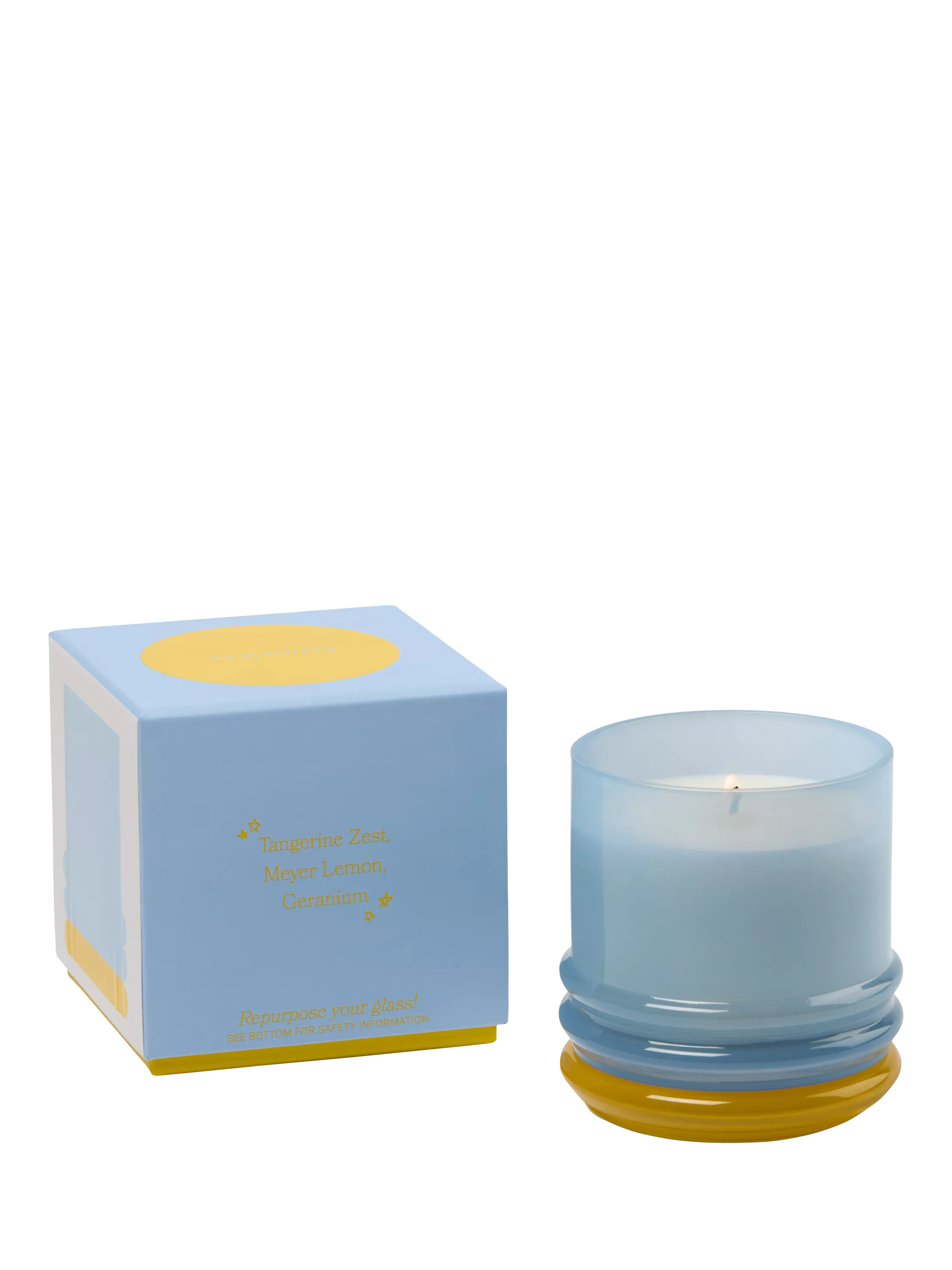 Paddywax lemon scented stacked glass candle 655g - British product