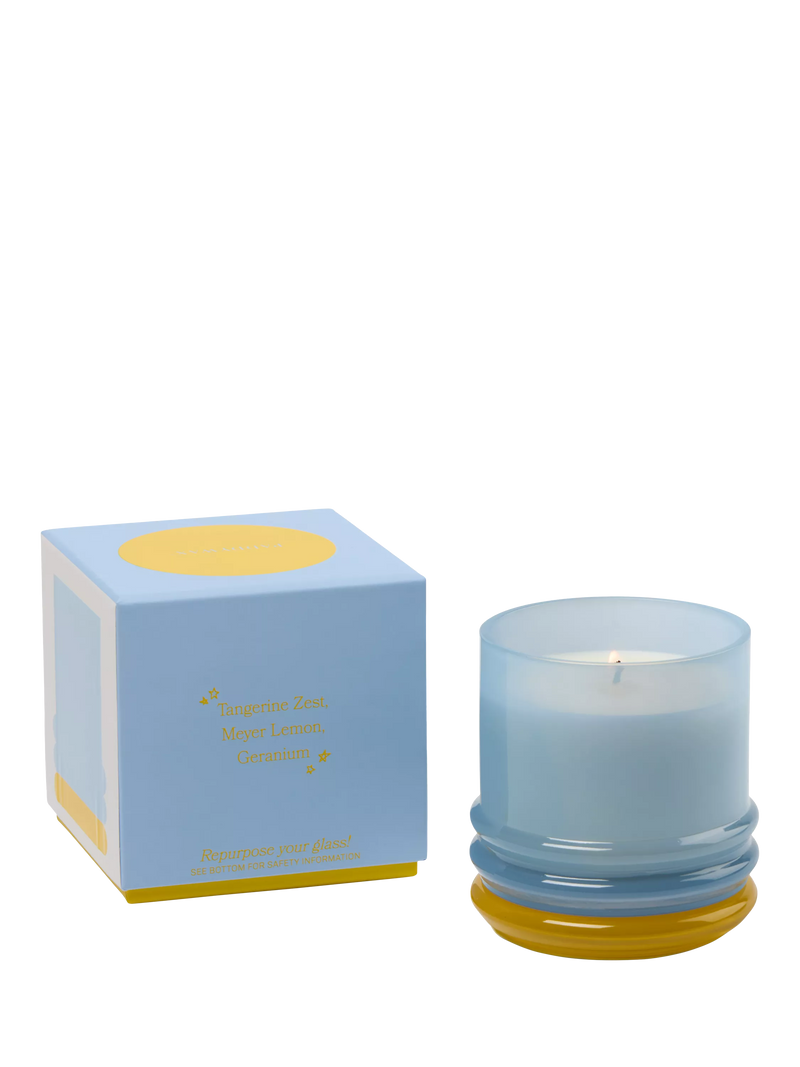 Paddywax lemon scented stacked glass candle 655g - British product