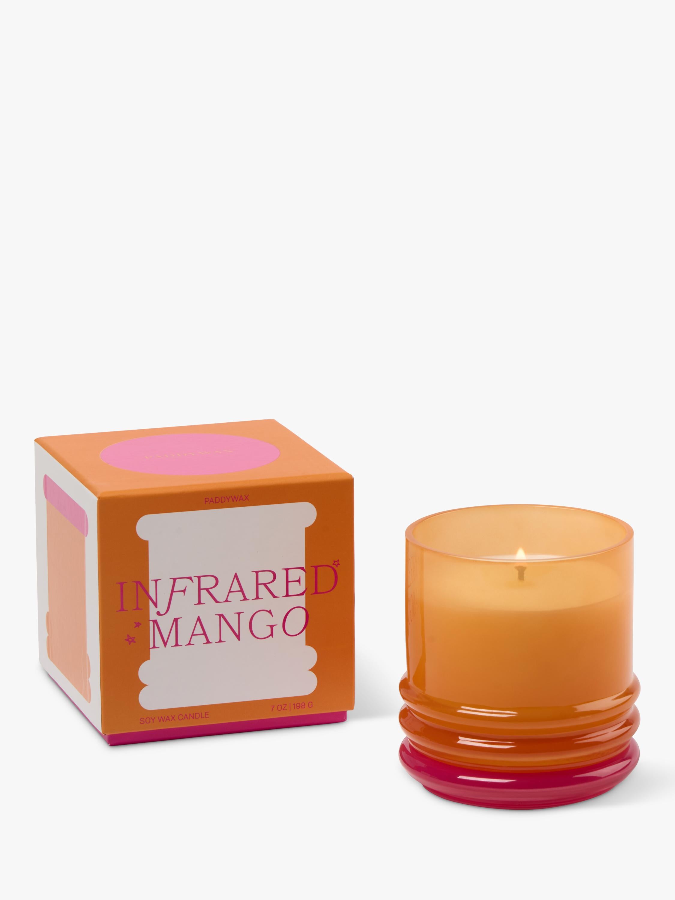 Paddywax stacked glass mango scented candle 198g, imported from the UK
