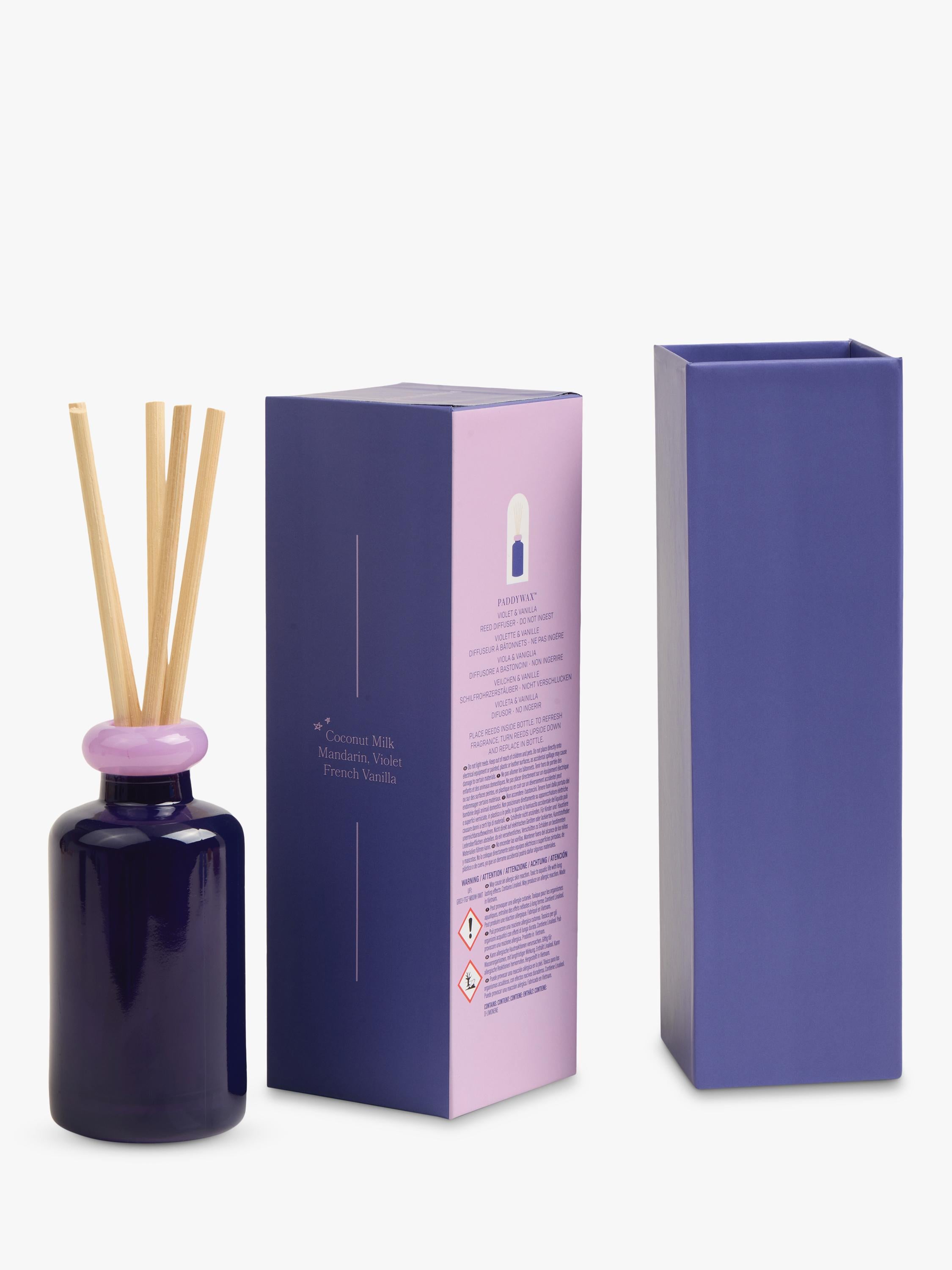 Paddywax stacked glass vanilla reed diffuser 94ml - British product