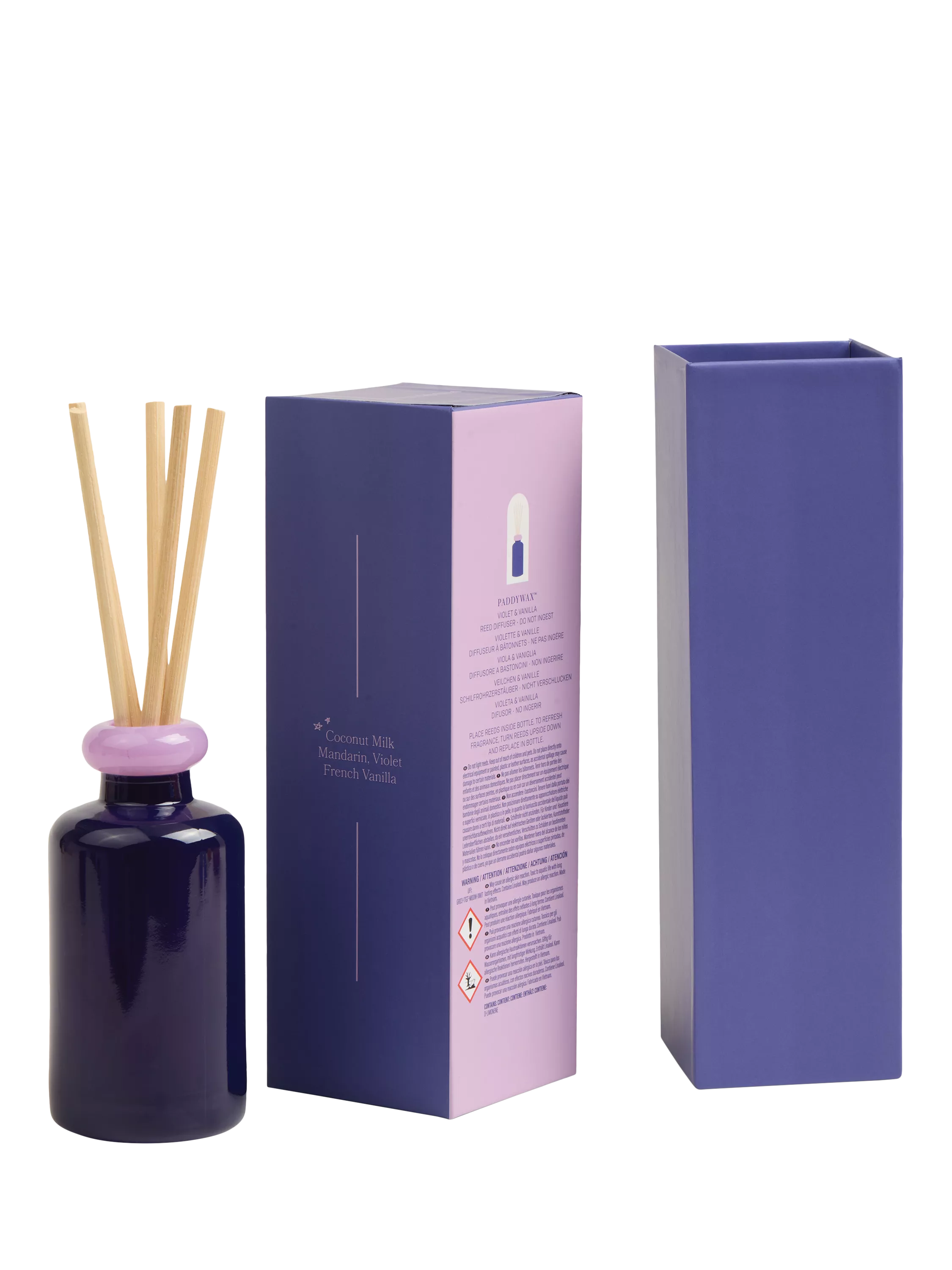 Paddywax stacked glass vanilla reed diffuser 94ml - British product