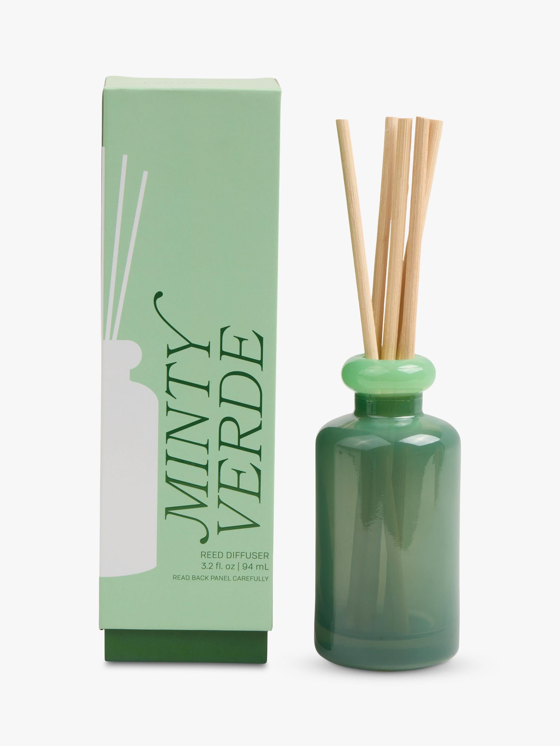 Paddywax mint reed diffuser 94ml stacked glass, imported from the UK