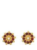 Ottoman Hands garnet pearl stud earrings, imported from the UK