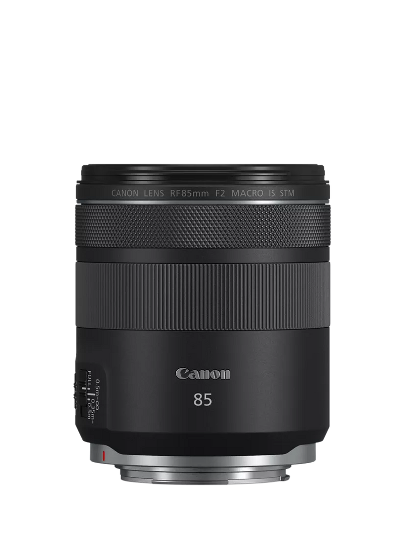 Canon RF 85mm f/2 Macro IS STM black lens, UK version