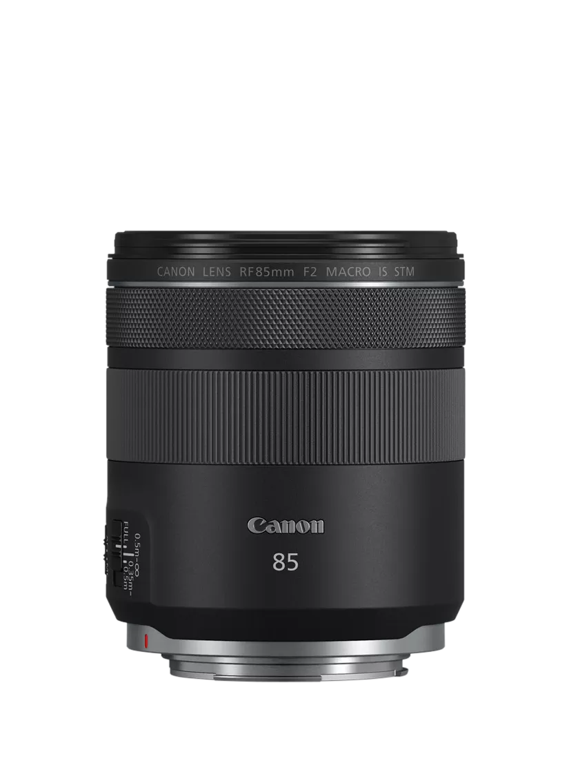 Canon RF 85mm f/2 Macro IS STM black lens, UK version