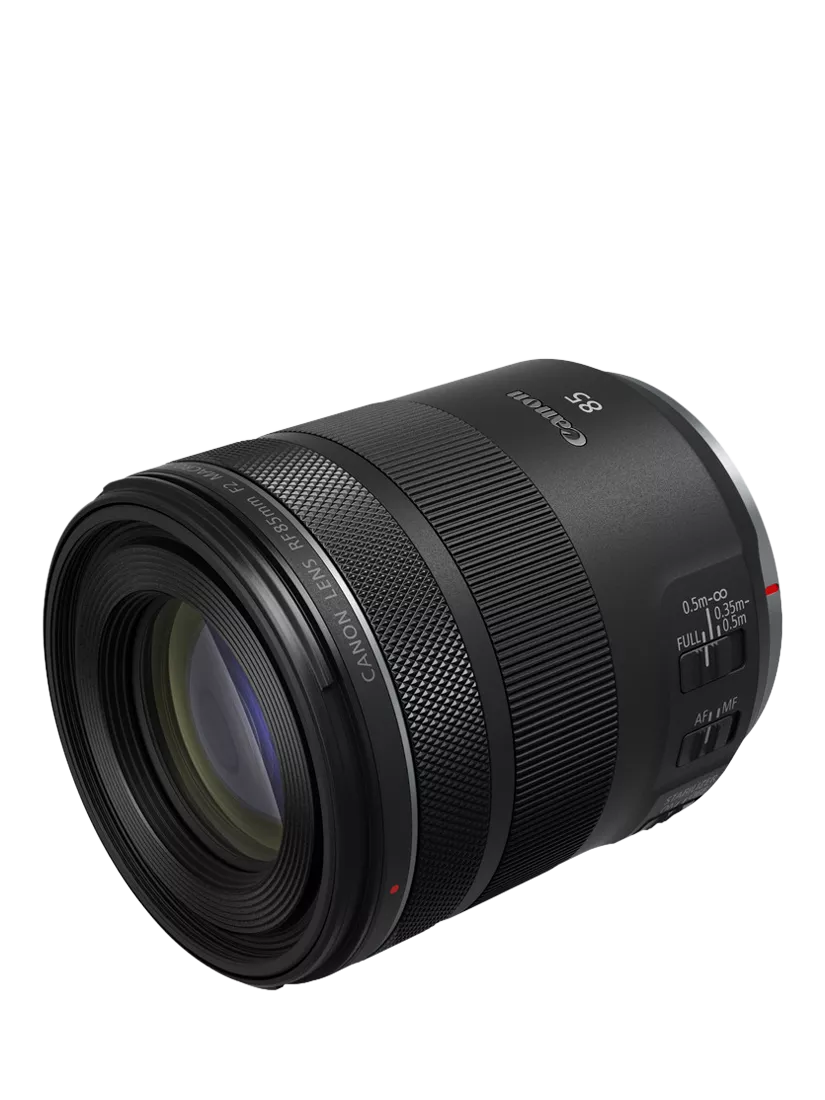 Canon RF 85mm f/2 Macro IS STM black lens, UK version