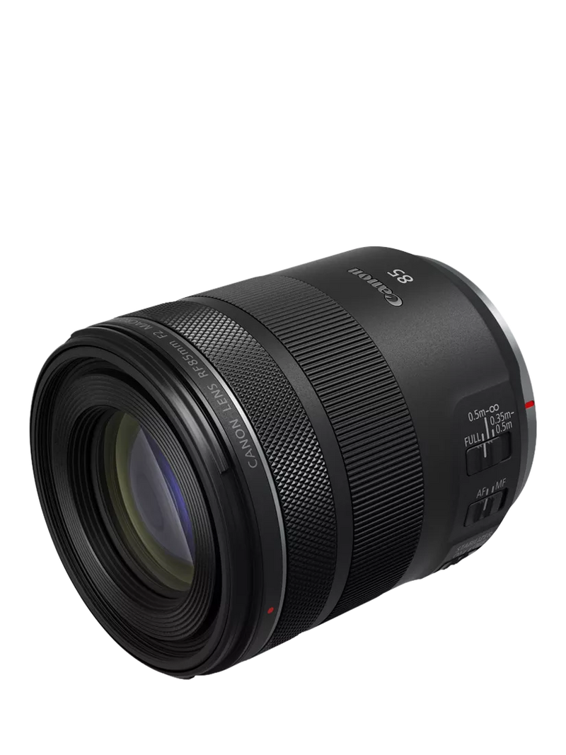 Canon RF 85mm f/2 Macro IS STM black lens, UK version