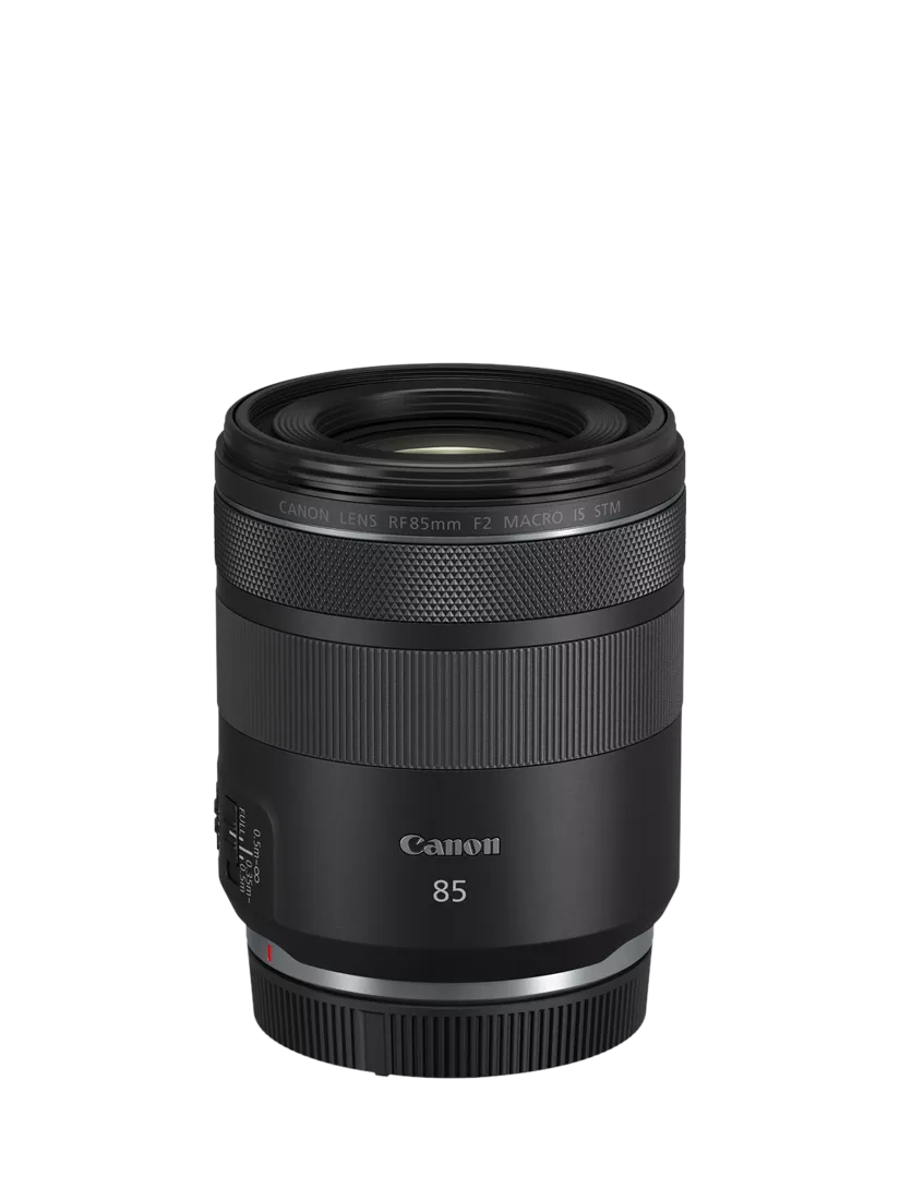 Canon RF 85mm f/2 Macro IS STM black lens, UK version