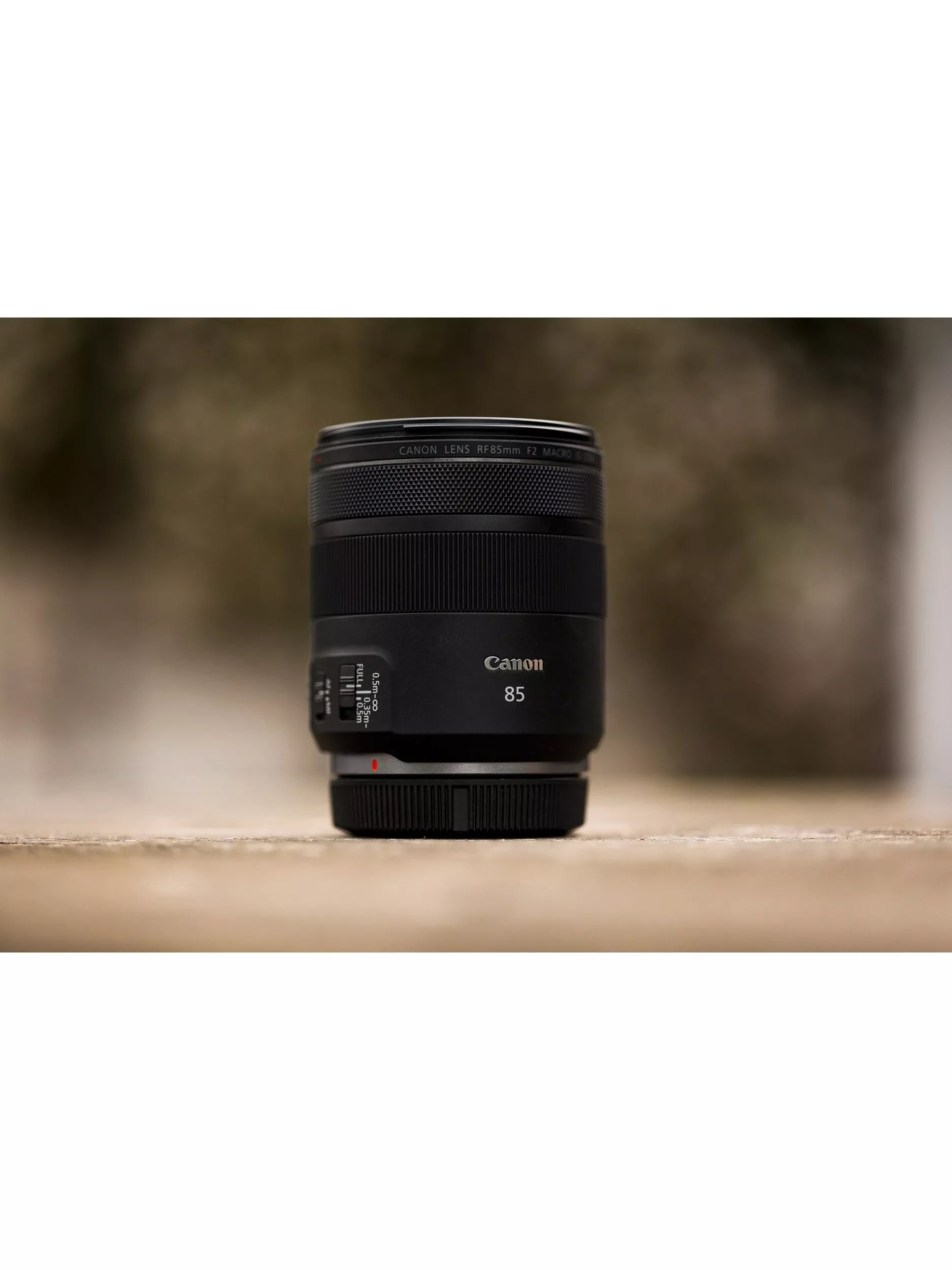 Canon RF 85mm f/2 Macro IS STM black lens, UK version