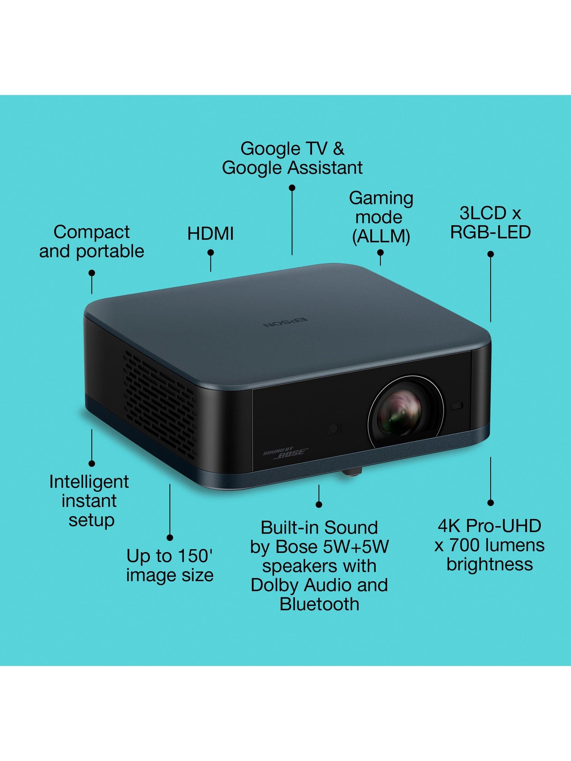 Epson 4K portable projector metallic navy, UK version