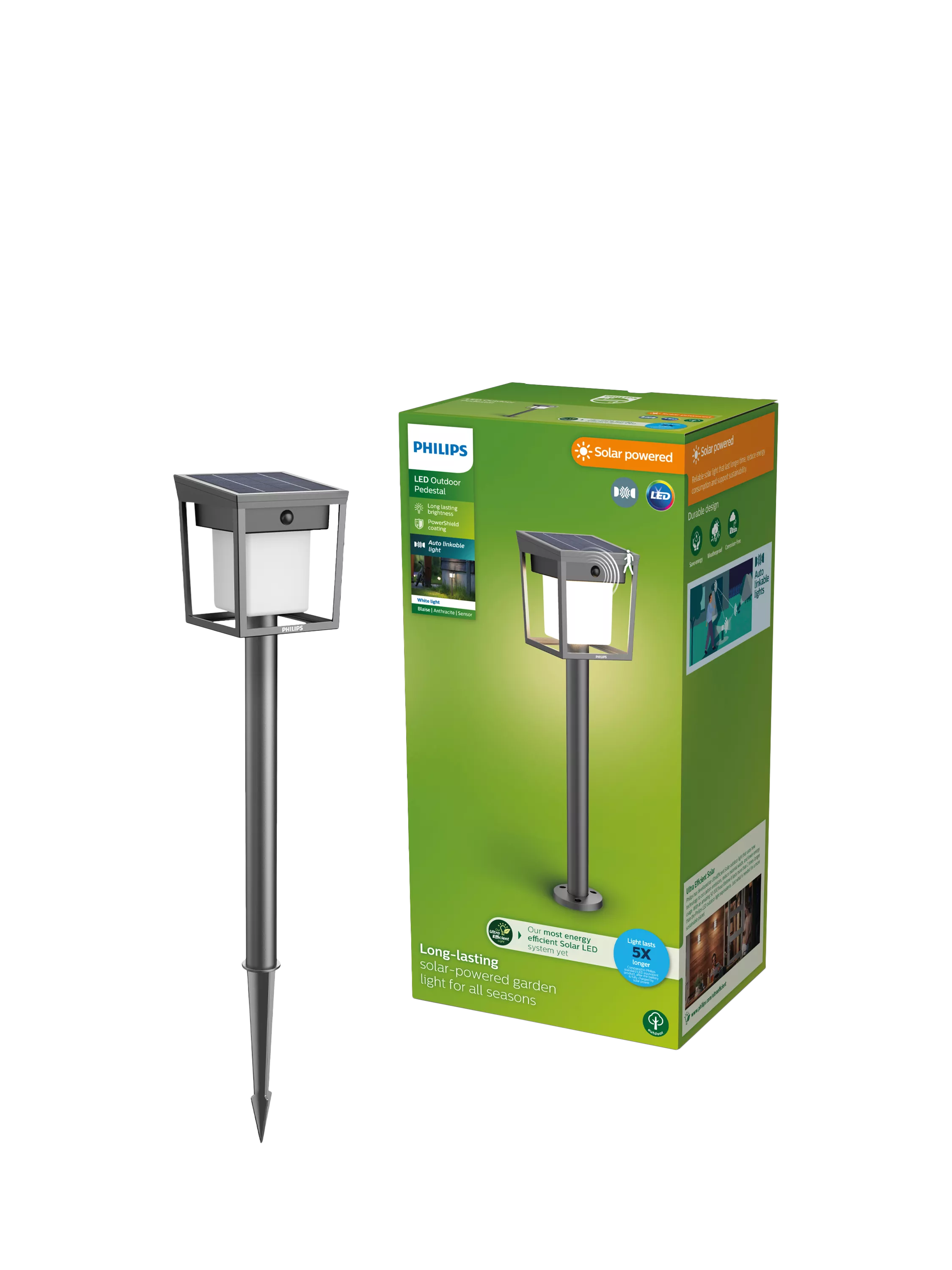 Philips solar pedestal light anthracite, UK version