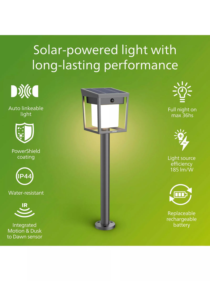 Philips solar pedestal light anthracite, UK version