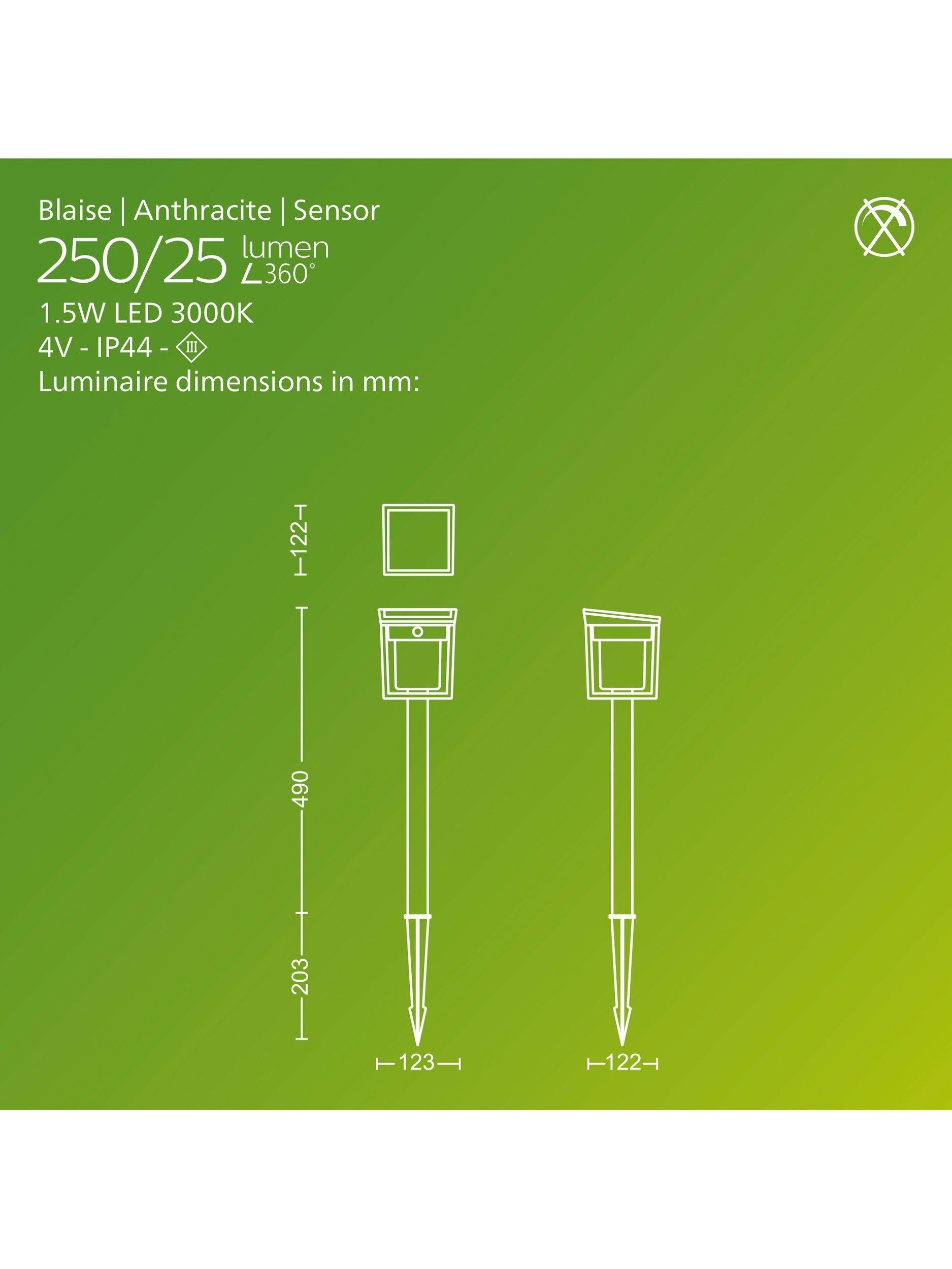 Philips solar pedestal light anthracite, UK version