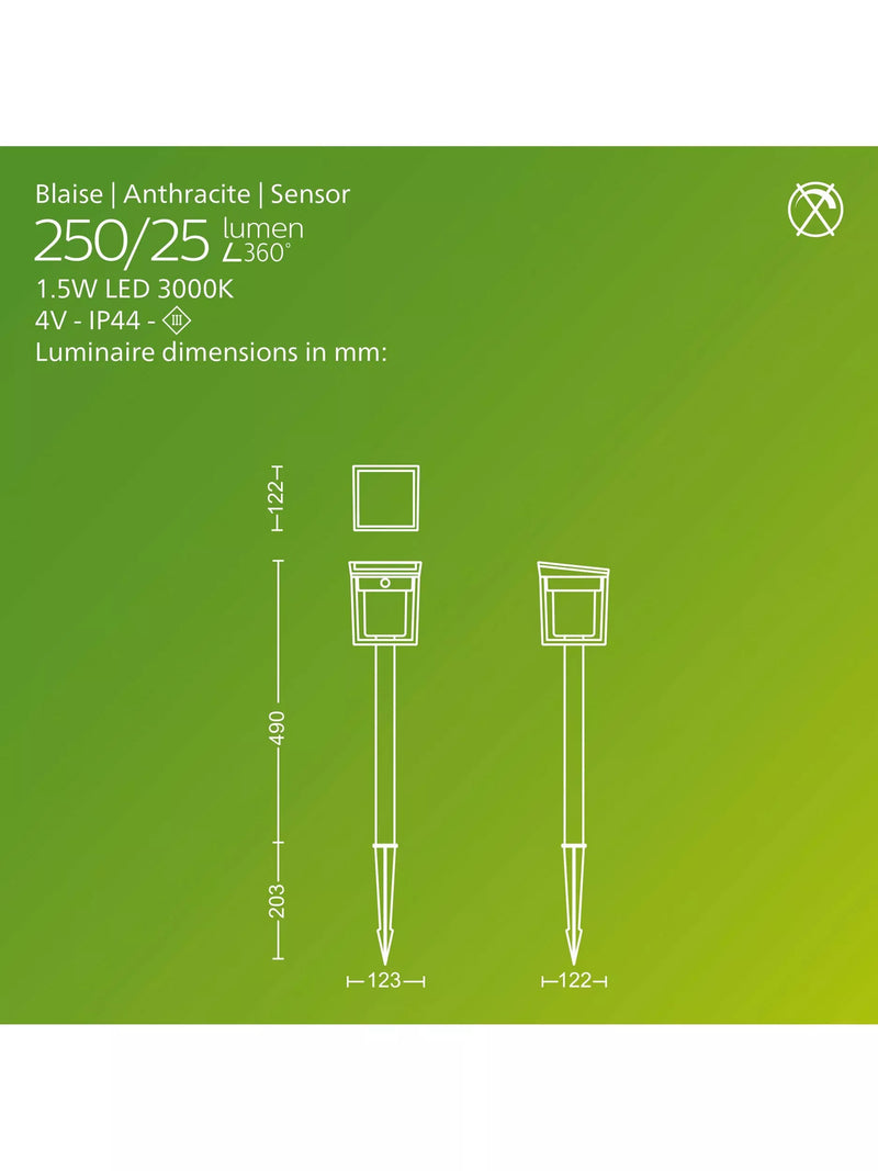Philips solar pedestal light anthracite, UK version