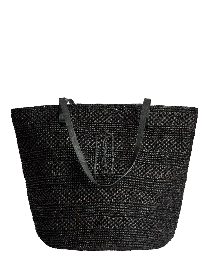 By Malene Birger Mirabell Straw Tote Bag, Black