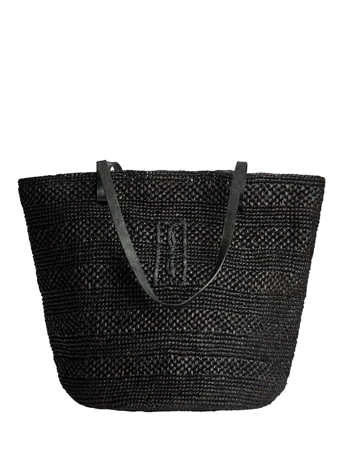 By Malene Birger Mirabell Straw Tote Bag, Black