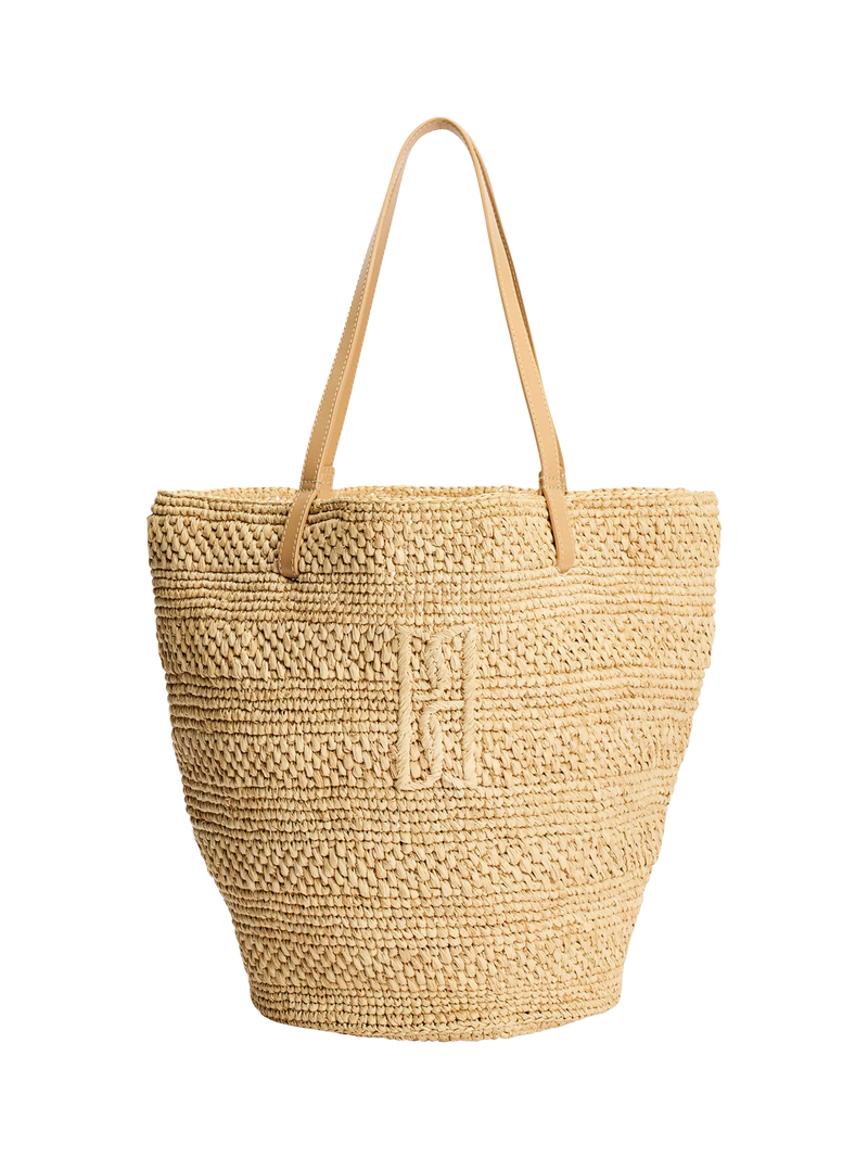 By Malene Birger Mirabell Straw Tote Bag, Undyed
