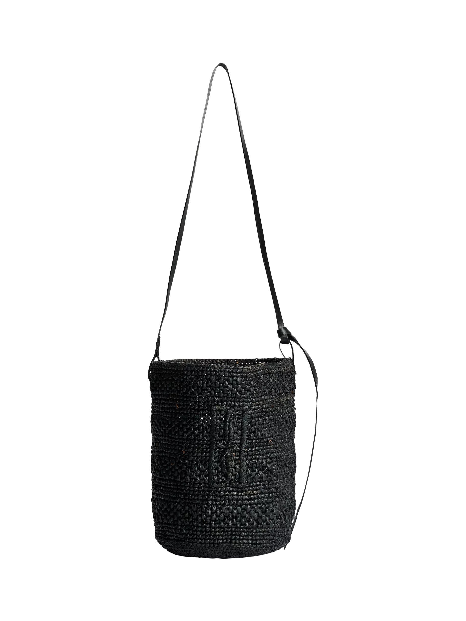 By Malene Birger Mirabellee Straw Bucket Bag, Black