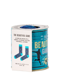 Gentlemen's Hardware football socks in a tin, imported from the UK