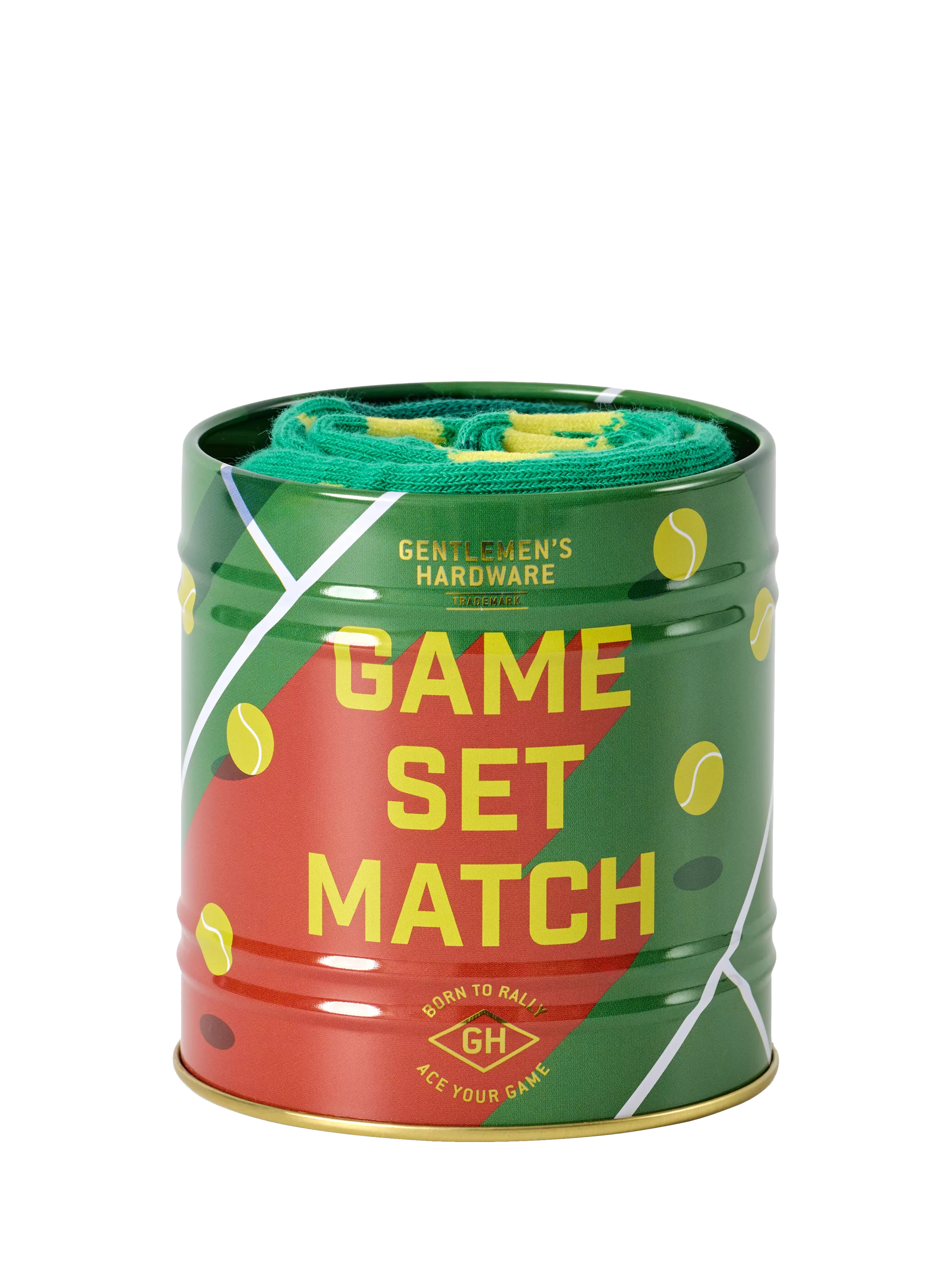 Gentlemen's Hardware tennis socks in a storage tin, UK version
