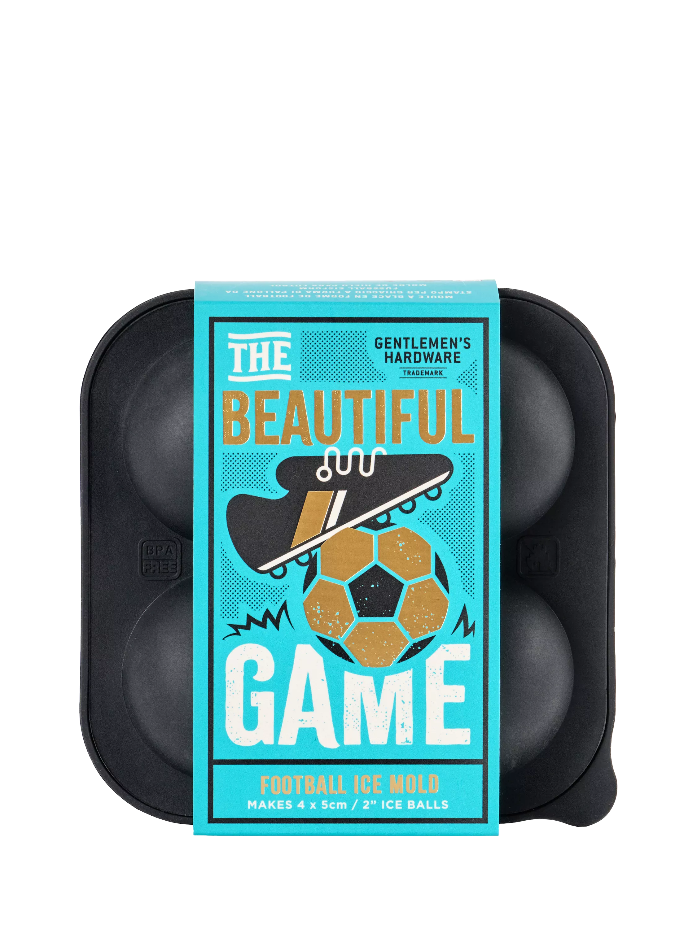 Gentlemen's Hardware football ice moulds with silicone tray, imported from the UK