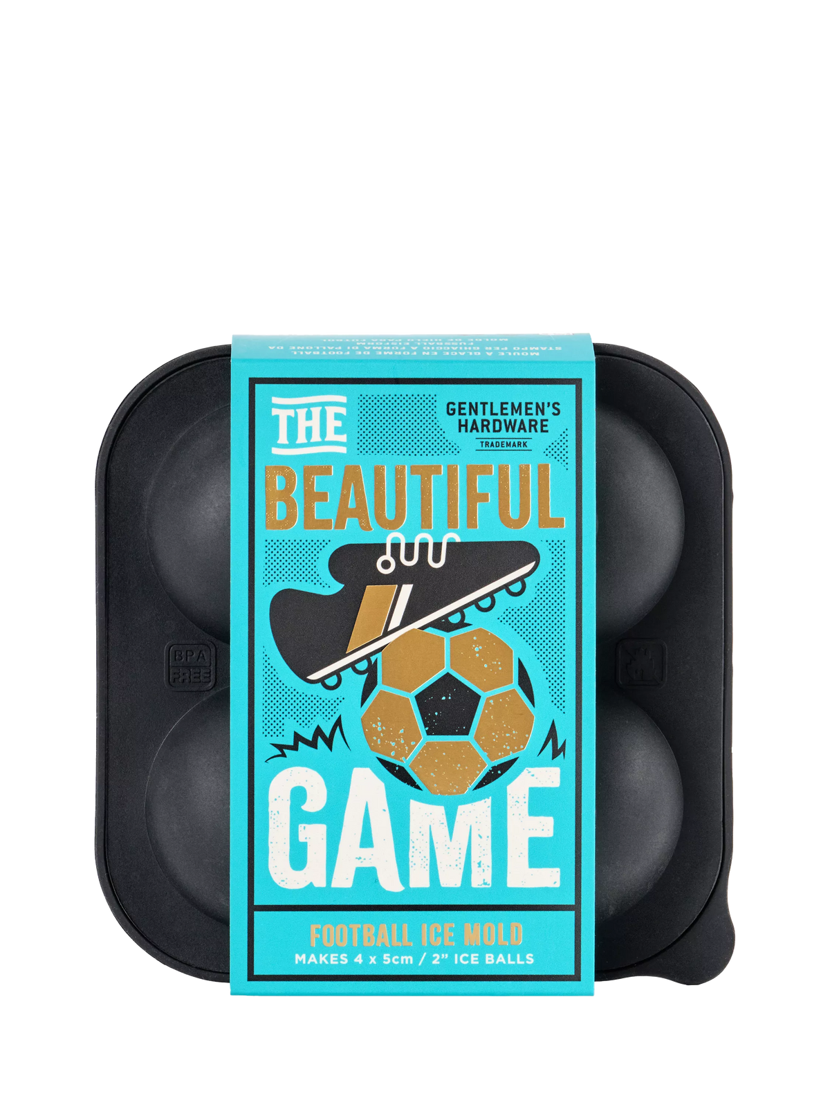 Gentlemen's Hardware football ice moulds with silicone tray, imported from the UK