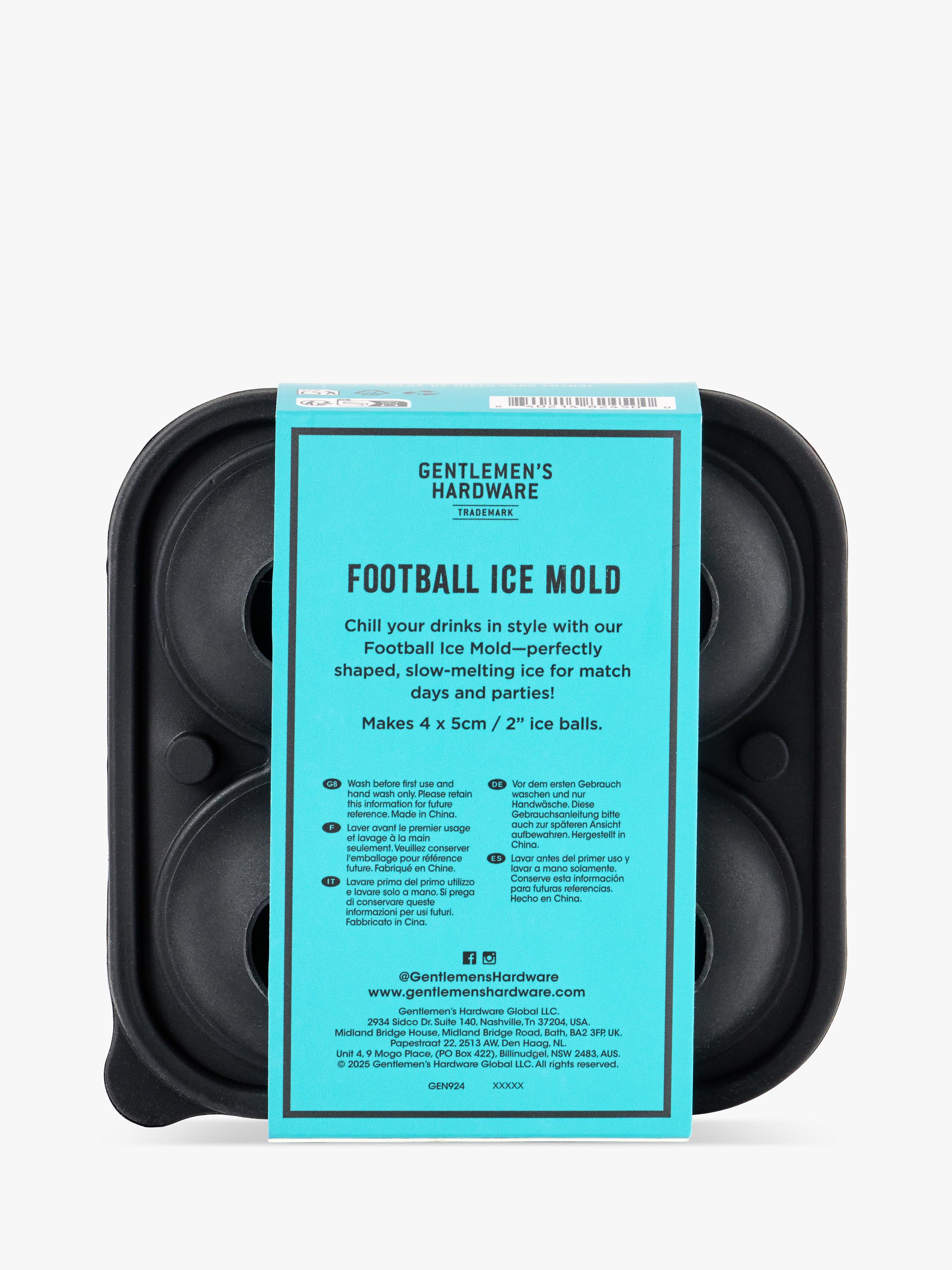 Gentlemen's Hardware football ice moulds with silicone tray, imported from the UK