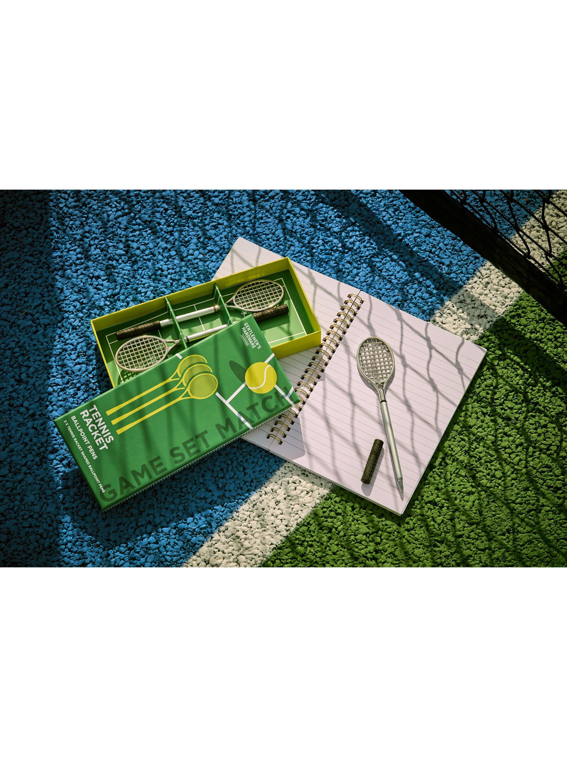 Gentlemen's Hardware tennis racket ballpoint pen set, imported from the UK
