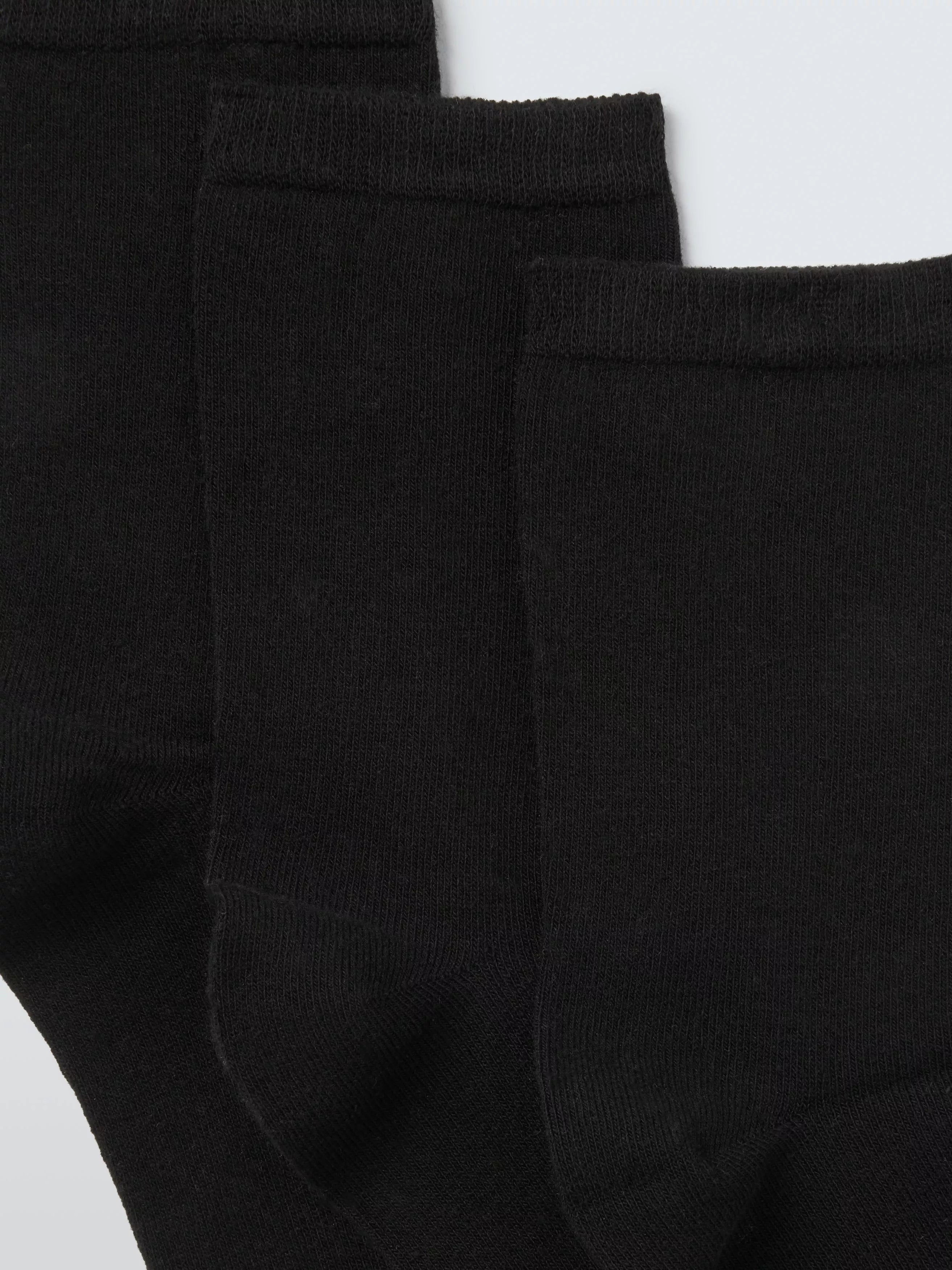 John Lewis ankle socks pack of 3 black (British brand)