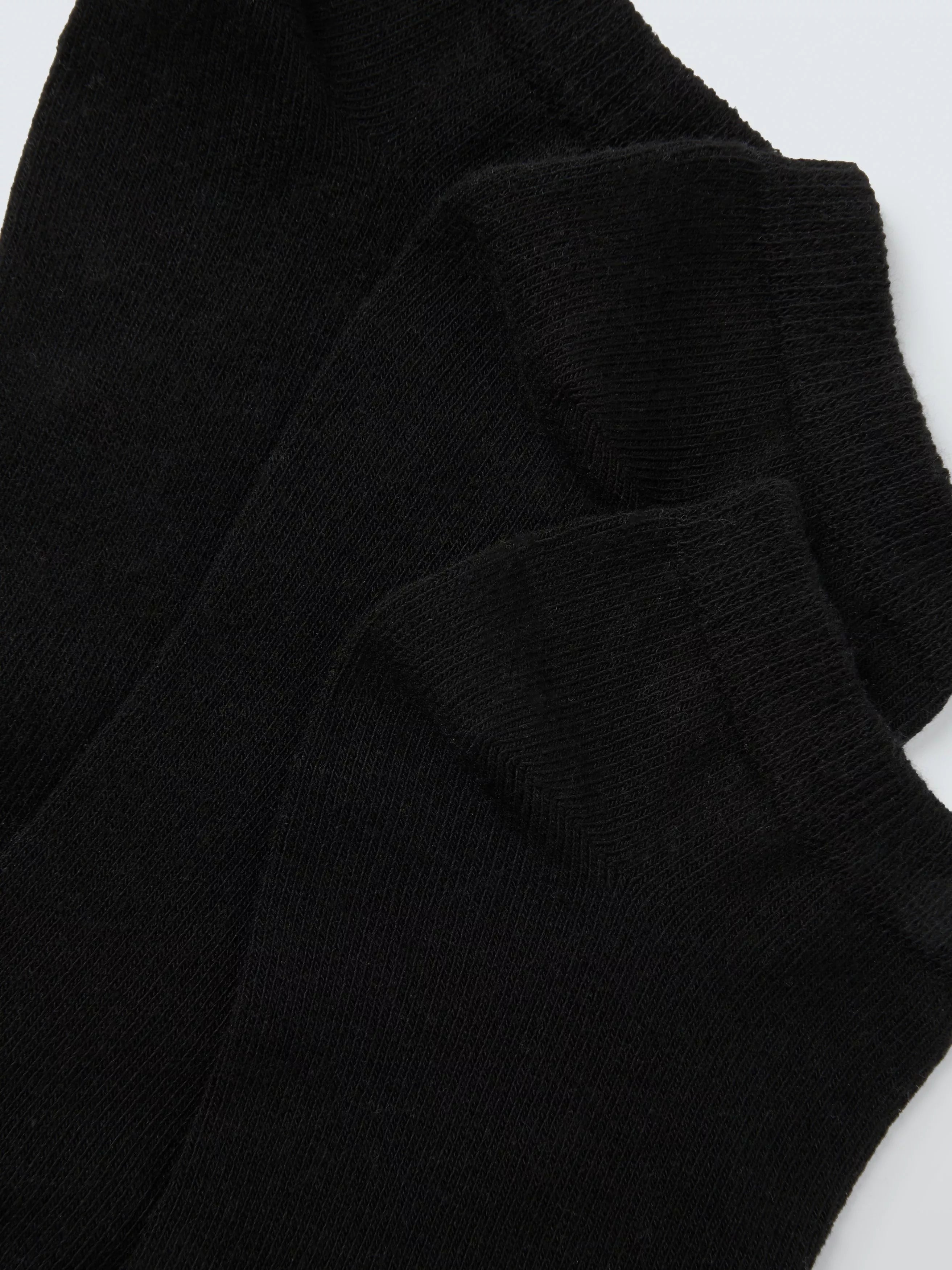 John Lewis trainer socks pack of 3 black, imported from the UK