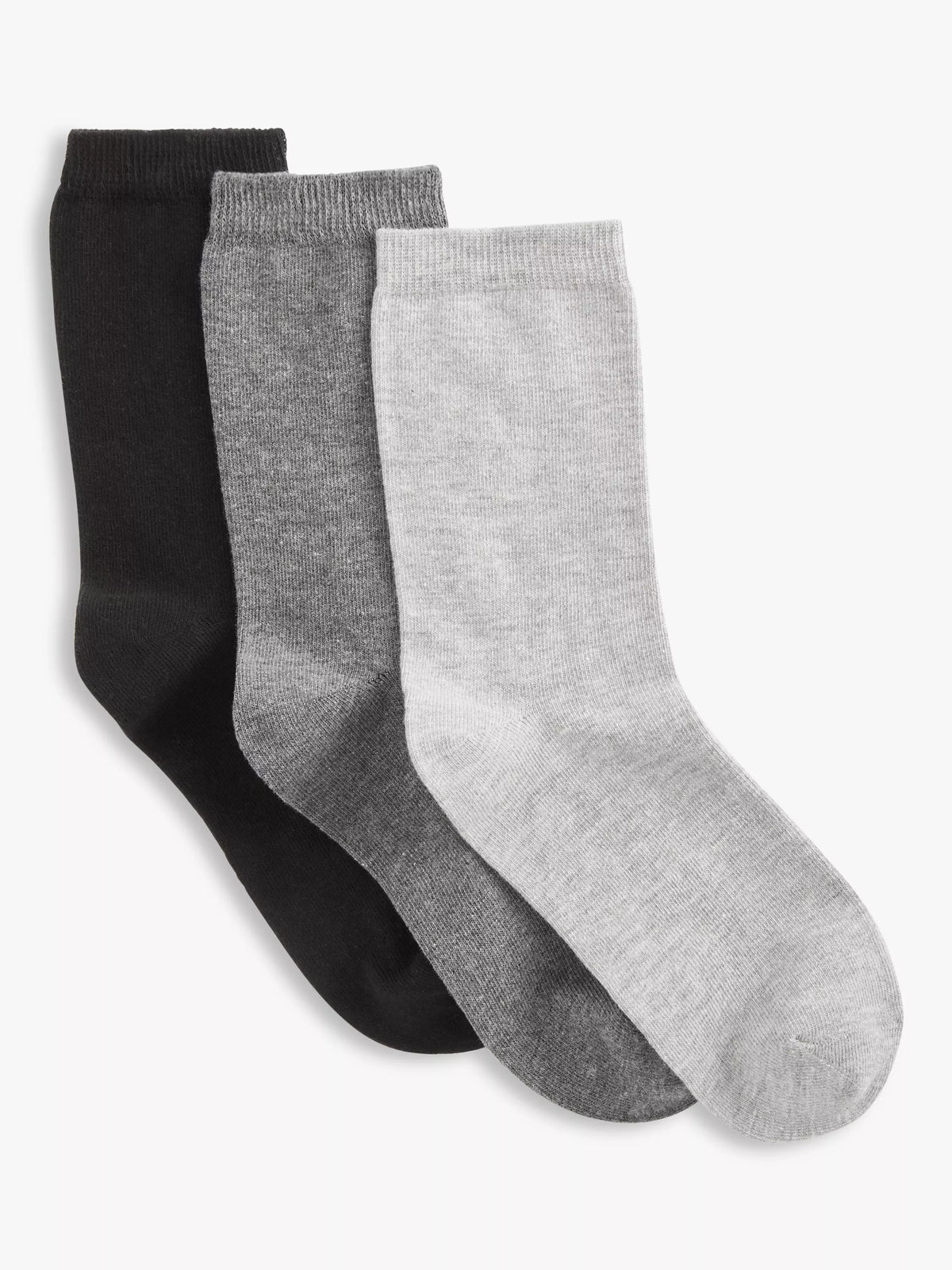 John Lewis organic cotton ankle socks pack of 3 black multi - British product