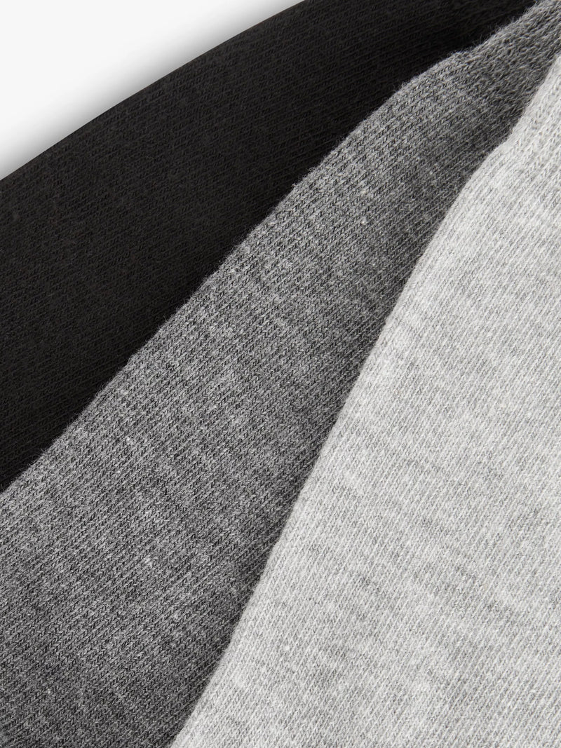 John Lewis organic cotton ankle socks pack of 3 black multi - British product