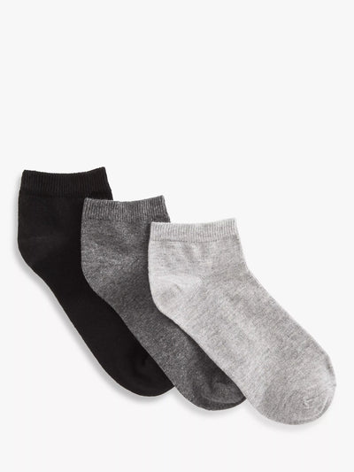 John Lewis John Lewis Trainer Socks Pack of 3 Mono Multi- Buy online at McGrocer