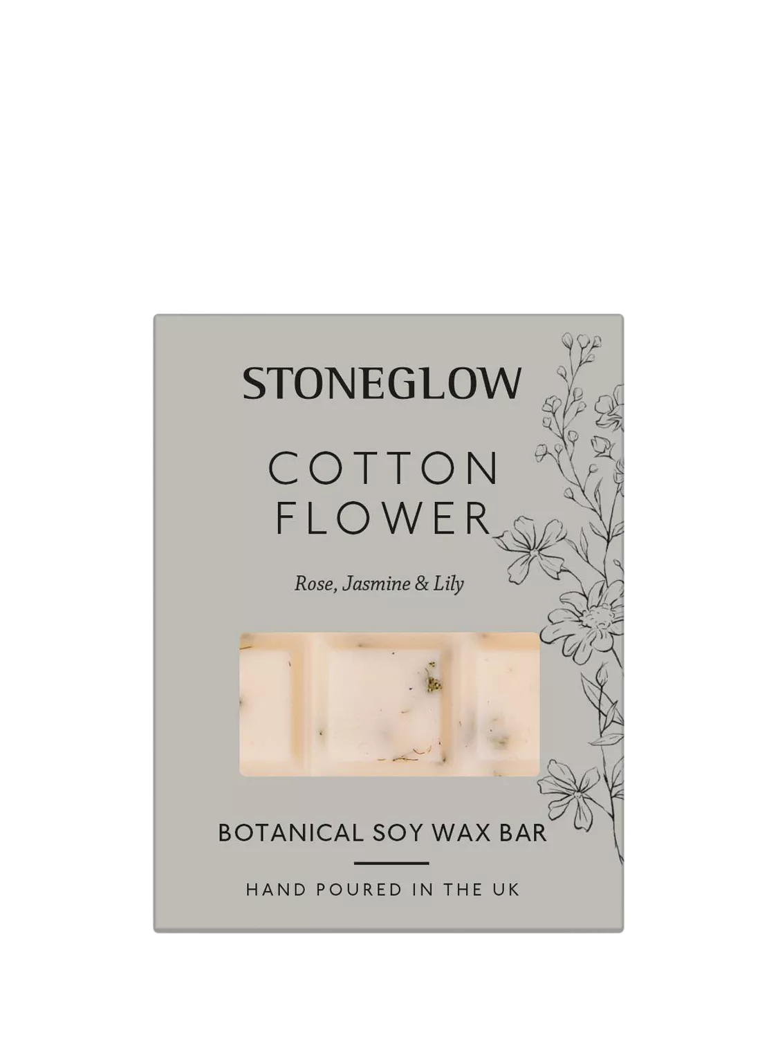 Stoneglow Walled Garden cotton flower soy wax melts (British brand)