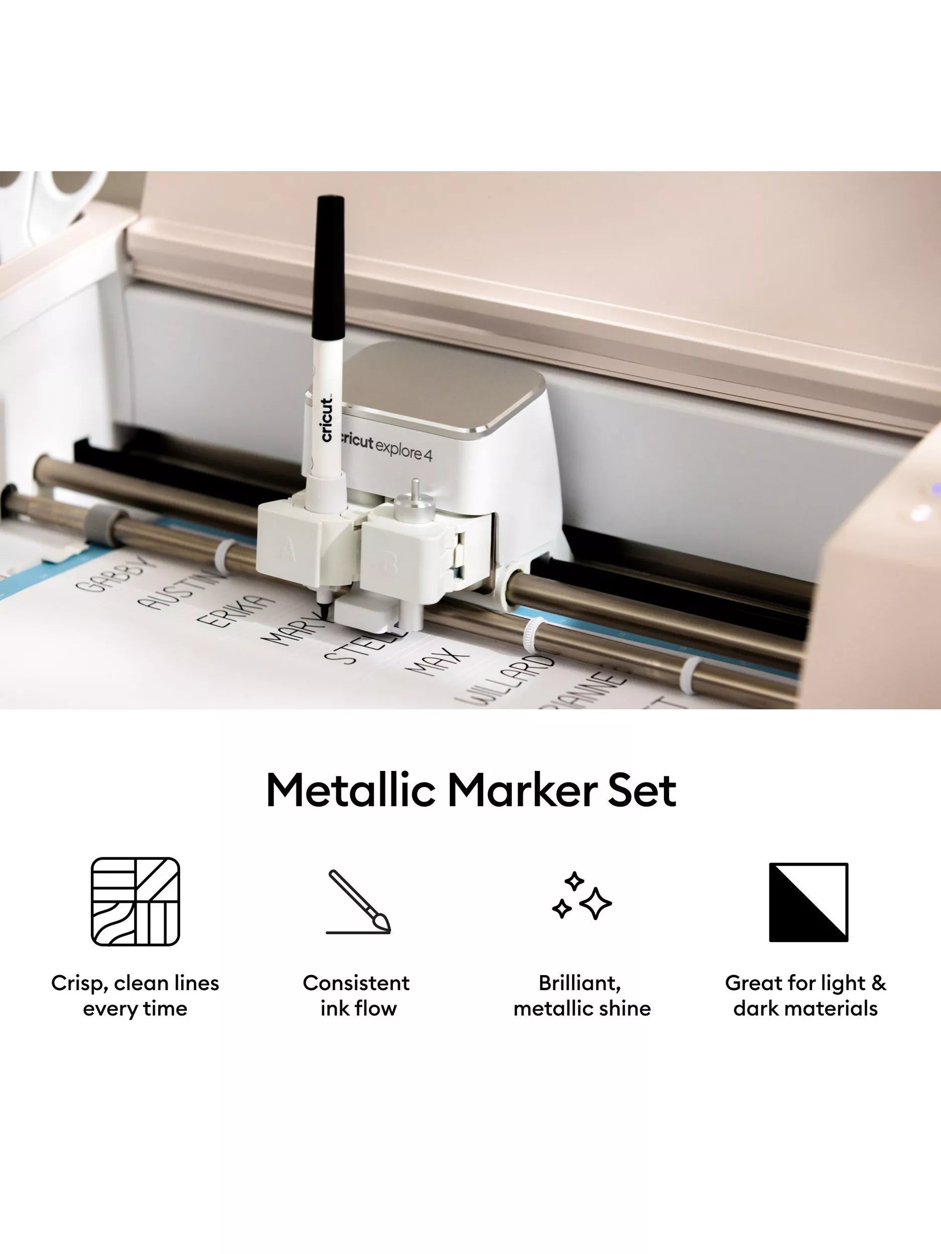 Cricut metallic pens pack of 5, imported from the UK