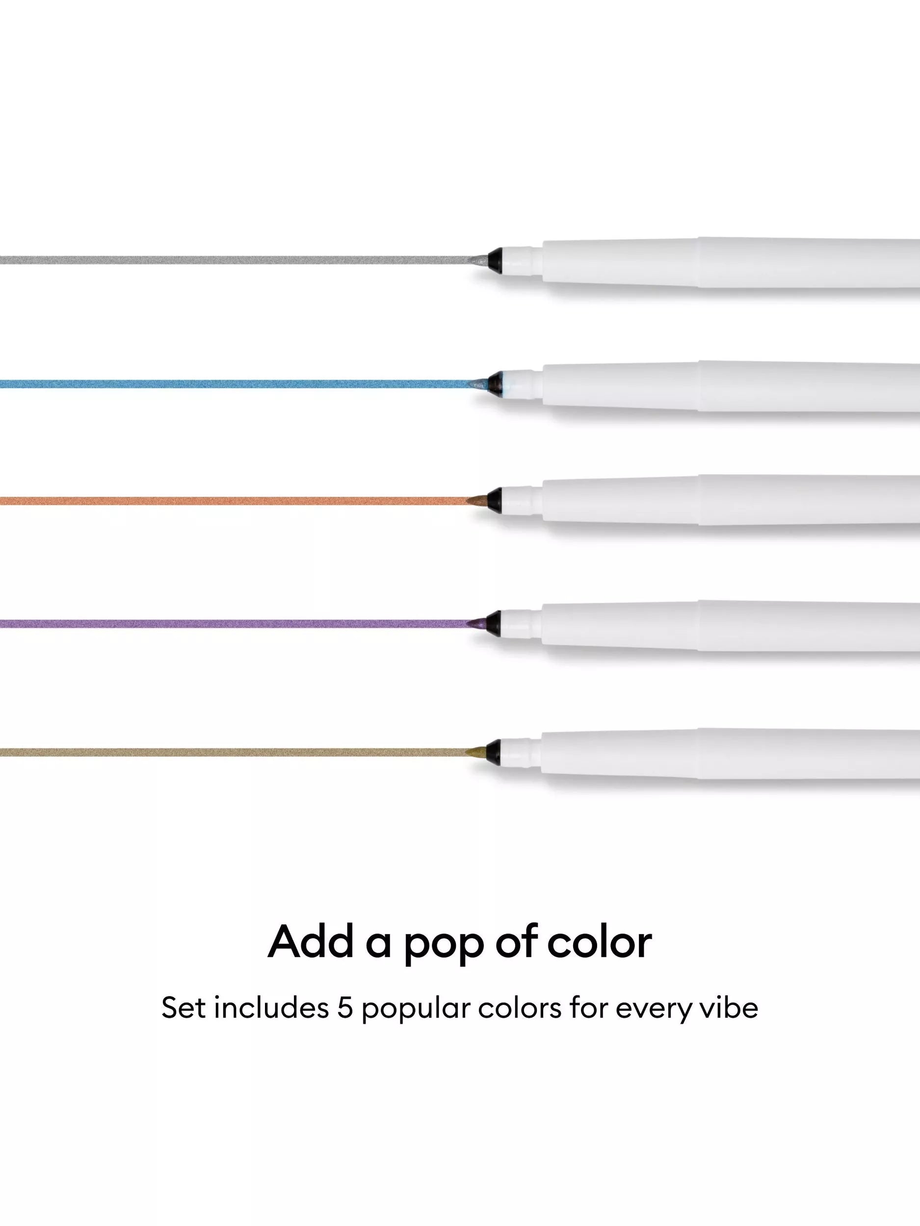 Cricut metallic pens pack of 5, imported from the UK