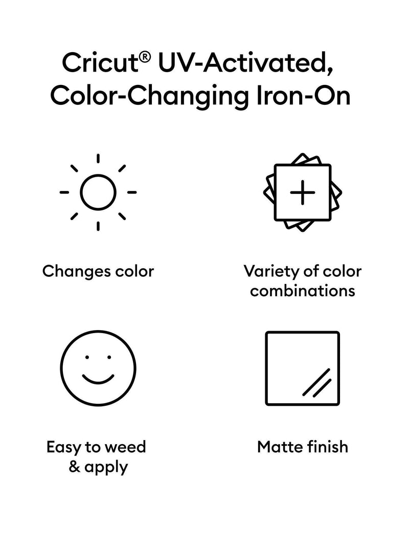 Cricut UV-activated colour-changing iron-on 30.5x48.2cm (British brand)