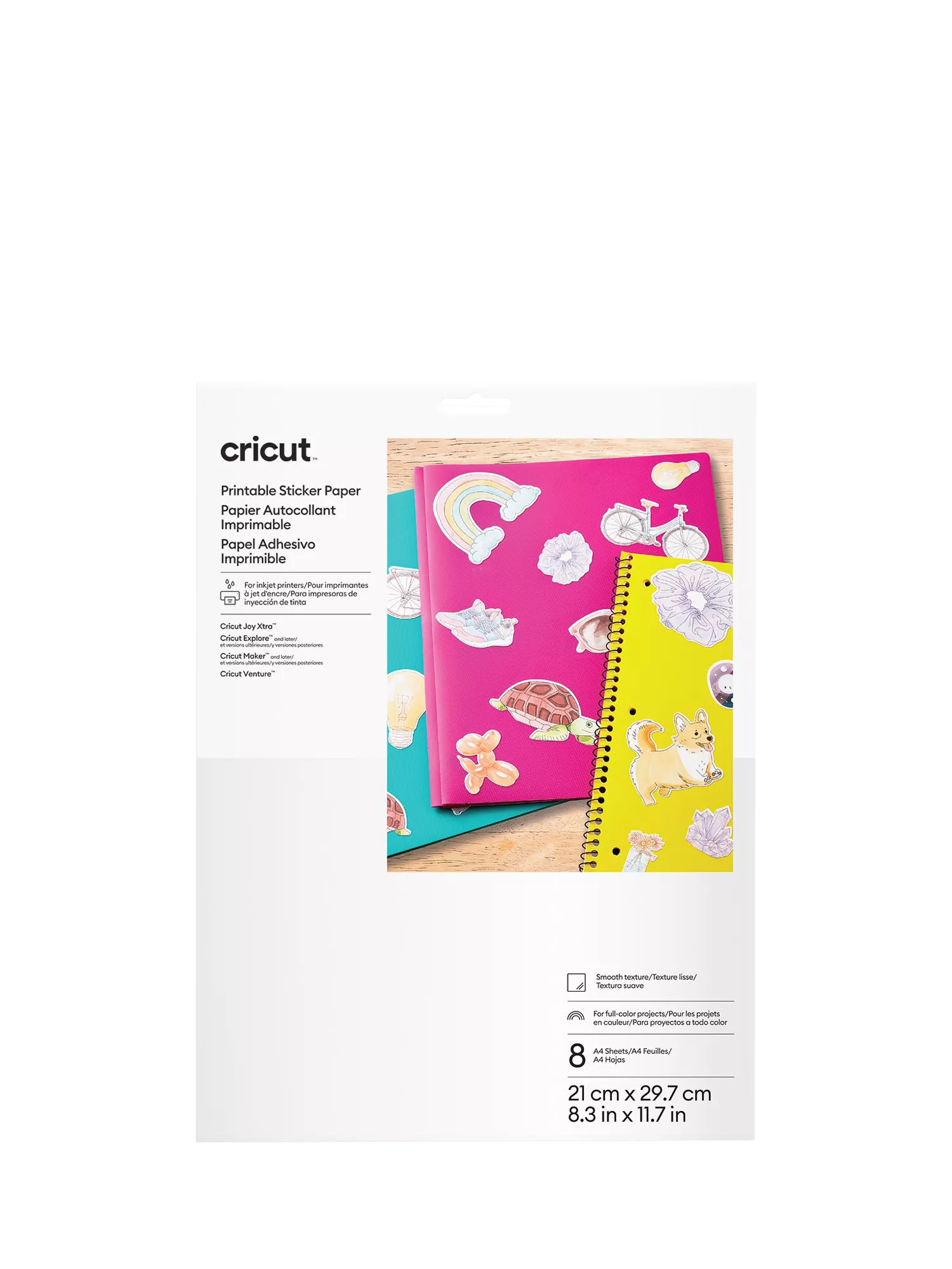 Cricut printable sticker paper A4 white 8 sheets, imported from the UK