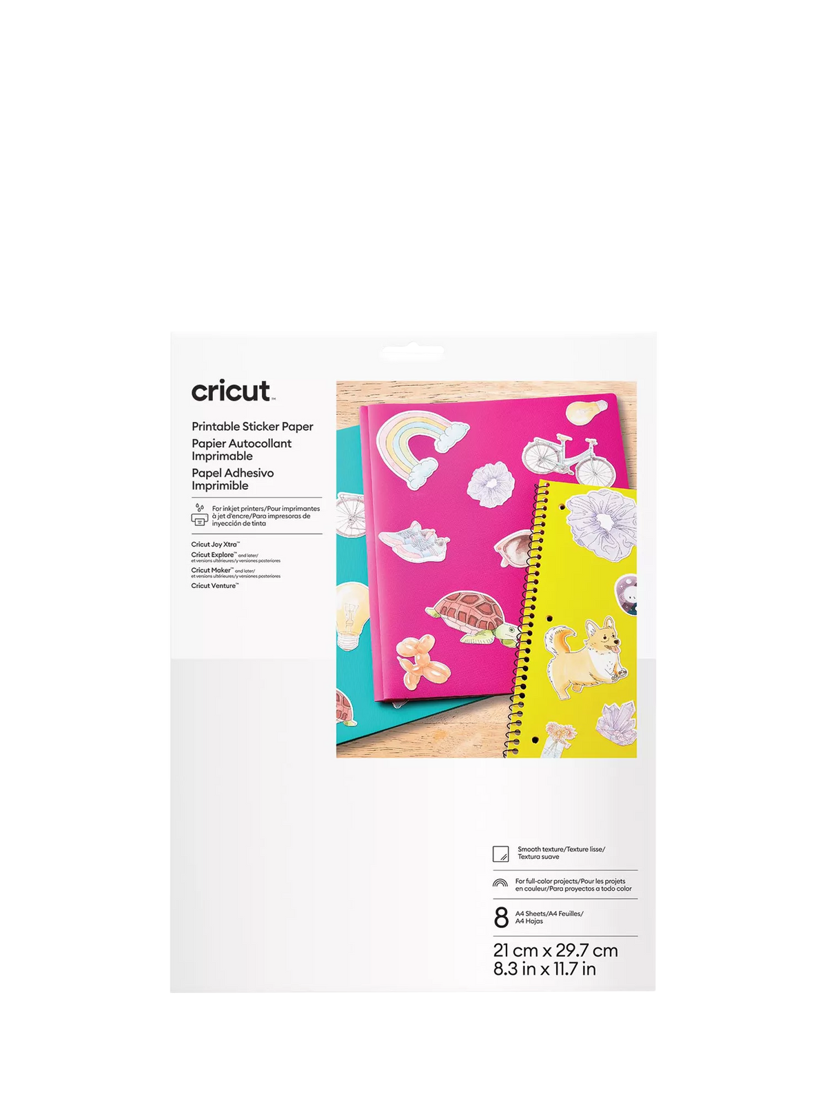 Cricut printable sticker paper A4 white 8 sheets, imported from the UK