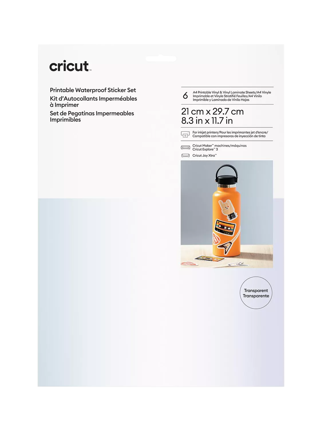 Cricut printable waterproof sticker set A4, imported from the UK