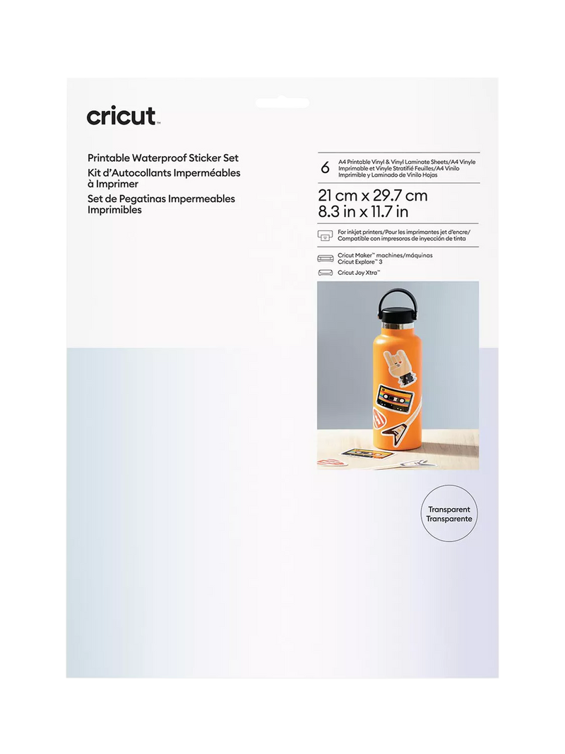 Cricut printable waterproof sticker set A4, imported from the UK