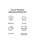 Cricut printable waterproof sticker set A4, imported from the UK